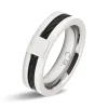 Bague Rochet Cabestan A2381 - Bague Acier Trait noir Homme