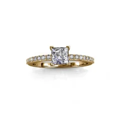 Bague Simple Square MYC-Paris DR0347-G - Doré Et Cristal