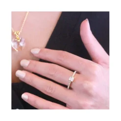 Bague Simple Square MYC-Paris DR0347-G - Doré Et Cristal