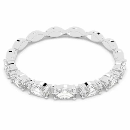 Bague Swarovski Bijoux VITTORE:RING MARQUISE CZWH/RHS - Bague Cristaux Métal Rhodié Femme