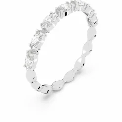 Bague Swarovski Bijoux VITTORE:RING MARQUISE CZWH/RHS - Bague Cristaux Métal Rhodié Femme