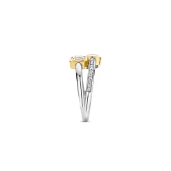 Bague Ti Sento - 12326MW Argent Rhodié Multi Joncs Pierres Synthétiques Mop Et Oxyde De Zirconium