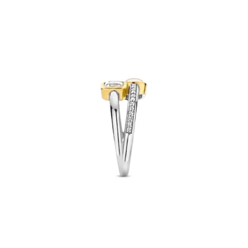 Bague Ti Sento - 12326MW Argent Rhodié Multi Joncs Pierres Synthétiques Mop Et Oxyde De Zirconium