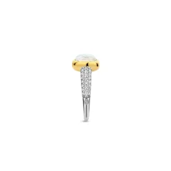 Bague Ti Sento - 12331MW Argent Doré Et Doublé Nacre Carré Et Pavage