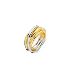 Bague Ti Sento - 12056SY Argent Doré Multi Joncs Bicolore