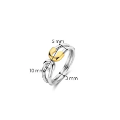 Bague Ti Sento - 12333SY Argent Rhodié Forme Épingle Bicolore