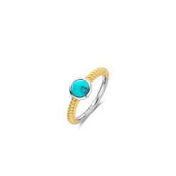 Bague Ti Sento - 12332TQ Argent Doré Et Pierre Synthétique Turquoise