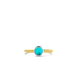 Bague Ti Sento - 12332TQ Argent Doré Et Pierre Synthétique Turquoise