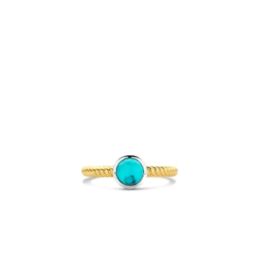 Bague Ti Sento - 12332TQ Argent Doré Et Pierre Synthétique Turquoise