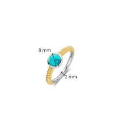 Bague Ti Sento - 12332TQ Argent Doré Et Pierre Synthétique Turquoise
