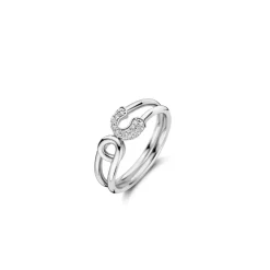 Bague Ti Sento - 12333ZI Argent Rhodié Forme Épingle Pavée