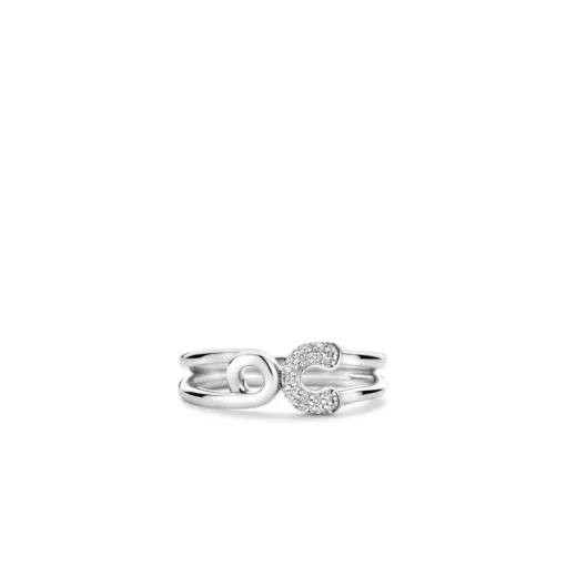 Bague Ti Sento - 12333ZI Argent Rhodié Forme Épingle Pavée