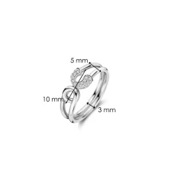 Bague Ti Sento - 12333ZI Argent Rhodié Forme Épingle Pavée