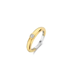 Bague Ti Sento - 12329ZY Argent Doré Et Oxyde De Zirconium Carré PM