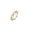 Bague Ti Sento - 12321ZY Argent Doré Liens Carrés Et Pavé