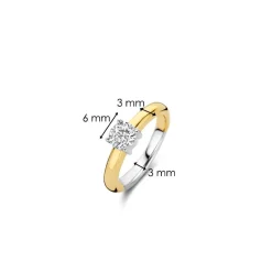 Bague Ti Sento - 1463ZY Argent Doré Et Oxyde De Zirconium PM