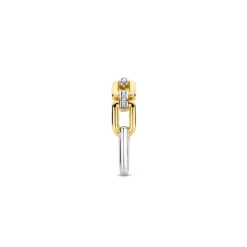 Bague Ti Sento - 12321ZY Argent Doré Liens Carrés Et Pavé