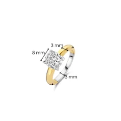 Bague Ti Sento - 1464ZY Argent Doré Et Oxyde De Zirconium GM