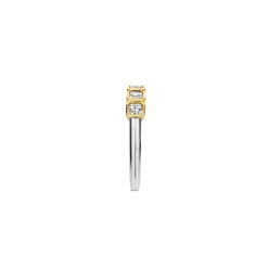 Bague Ti Sento - 12327ZY Argent Doré Et Oxydes De Zirconium Carrés Serti Rail
