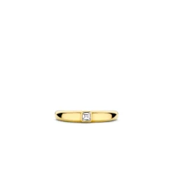 Bague Ti Sento - 12329ZY Argent Doré Et Oxyde De Zirconium Carré PM