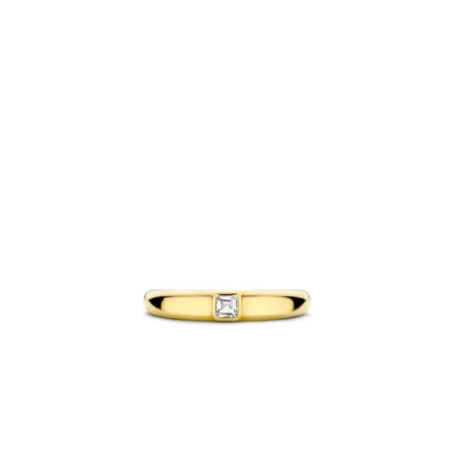 Bague Ti Sento - 12329ZY Argent Doré Et Oxyde De Zirconium Carré PM