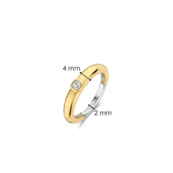 Bague Ti Sento - 12329ZY Argent Doré Et Oxyde De Zirconium Carré PM