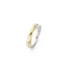 Bague Ti Sento 1953SY - Bague Argent 2 Anneaux Entrelacés Bi Colore Doré