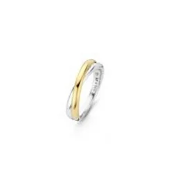 Bague Ti Sento 1953SY - Bague Argent 2 Anneaux Entrelacés Bi Colore Doré