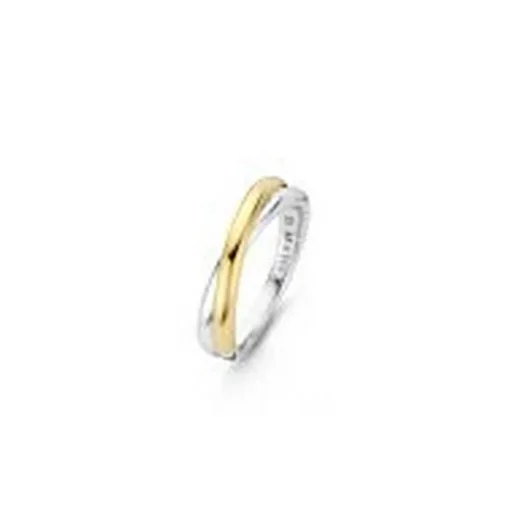 Bague Ti Sento 1953SY - Bague Argent 2 Anneaux Entrelacés Bi Colore Doré