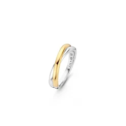 Bague Ti Sento 1953SY - Bague Argent 2 Anneaux Entrelacés Bi Colore Doré