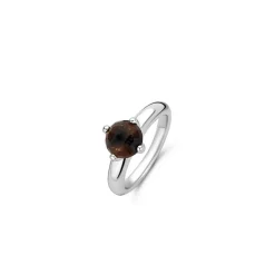 Bague Ti Sento 12179TB - argent pierre synth. Marron translucide serti griffes Femme
