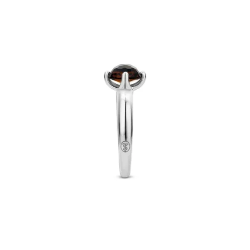 Bague Ti Sento 12179TB - argent pierre synth. Marron translucide serti griffes Femme