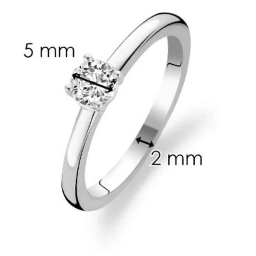 Bague Ti Sento 12110ZI - Bague Argent Serti Griffé Zirconium Femme