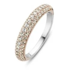 Bague Ti Sento 12105ZR - Bague Argent Anneau Pavé Doré Rose Femme