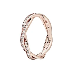 Bague Torsades Scintillante Pandora Timeless Métal doré à l’Or Rose fin 585/1000ᵉ
