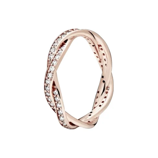 Bague Torsades Scintillante Pandora Timeless Métal doré à l’Or Rose fin 585/1000ᵉ