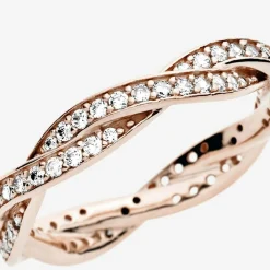 Bague Torsades Scintillante Pandora Timeless Métal doré à l’Or Rose fin 585/1000ᵉ