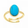 Bagues Femme Angèle M B2457-TURQUOISE - Métal Doré