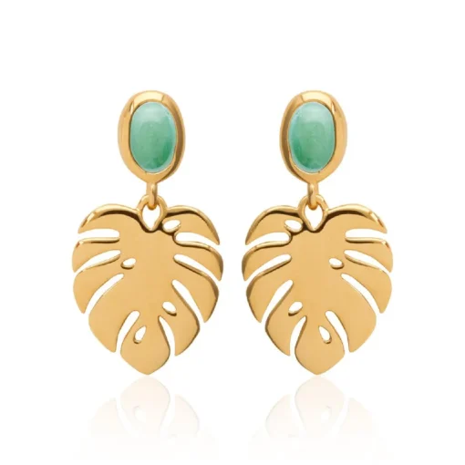 Boucle d'oreilles Pendantes femme plaqué or serti clos - Y555550