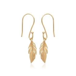 Boucle d'oreilles Pendantes femme plaqué or feuillage - Y5Y6U00
