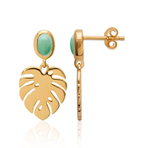 Boucle d'oreilles Pendantes femme plaqué or serti clos - Y555550