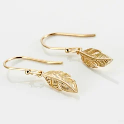 Boucle d'oreilles Pendantes femme plaqué or feuillage - Y5Y6U00