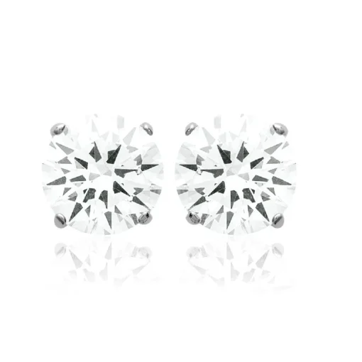 Boucles d'oreille Puces Oxydes mixte argent rhodié serti griffe classique - Z5055Z0V