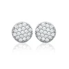Boucles d'oreille femme argent rhodié blanc serti griffe rond - Z4UY0Z0