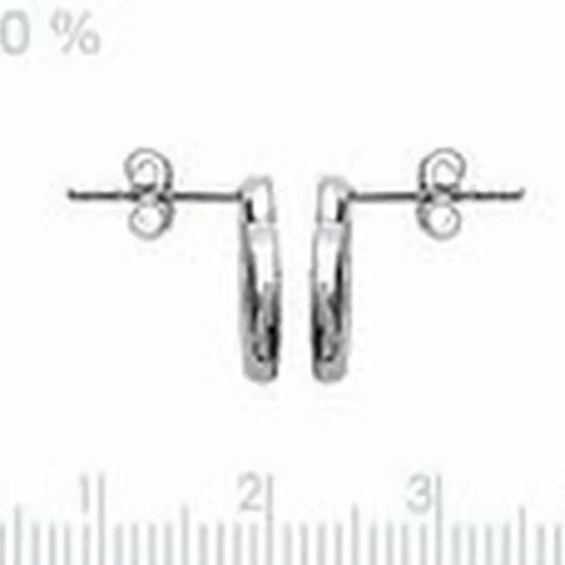 Boucles d'oreille femme argent rhodié blanc serti griffe double cercle - Z5ZV4Z0
