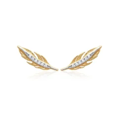 Boucles d'oreille femme plaqué or blanc serti griffe - Y5YVWZZ