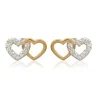 Boucles d'oreille femme plaqué or blanc serti griffe cœur - Y36Y5ZZ