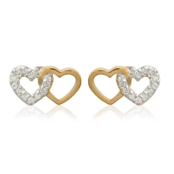 Boucles d'oreille femme plaqué or blanc serti griffe cœur - Y36Y5ZZ