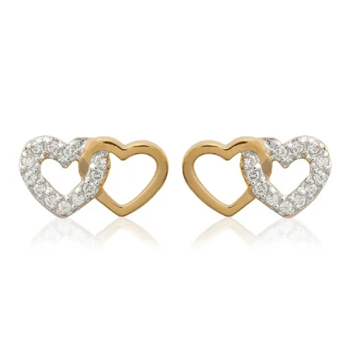 Boucles d'oreille femme plaqué or blanc serti griffe cœur - Y36Y5ZZ