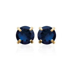 Boucles d'oreille femme plaqué or teinté serti griffe - Y5055404